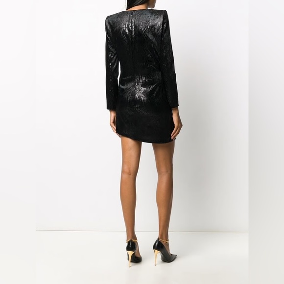 SAINT LAURENT Velvet Snakeskin-effect Mini Dress - Picture 2 of 11